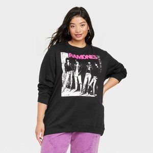 Women's The Ramones Plus Size Graphic Sweatshirt Black 1X